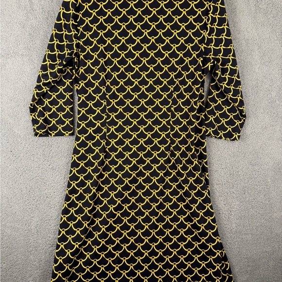 J McLaughlin black and yellow faux wrap dress size large - Picture 7 of 8